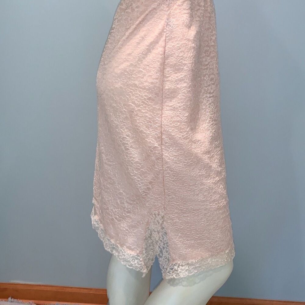 Vintage 1950s Charmode Nude Pink Lace Half Slip Pillow Tab Nylon Medium - Picture 3 of 14